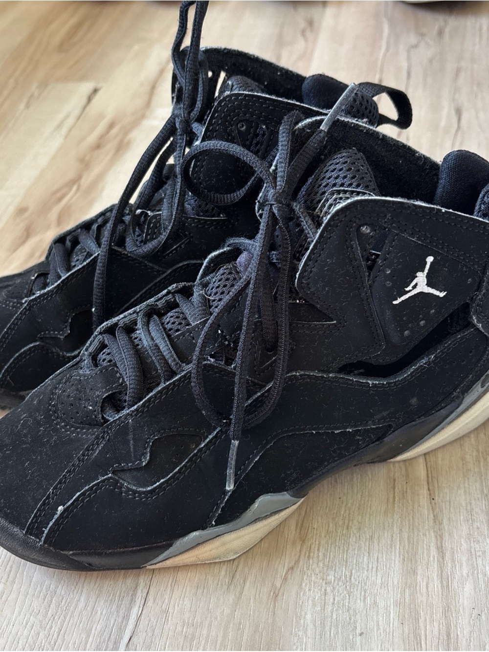Jordan Kids Black High-Top Sneakers with White Jumpman